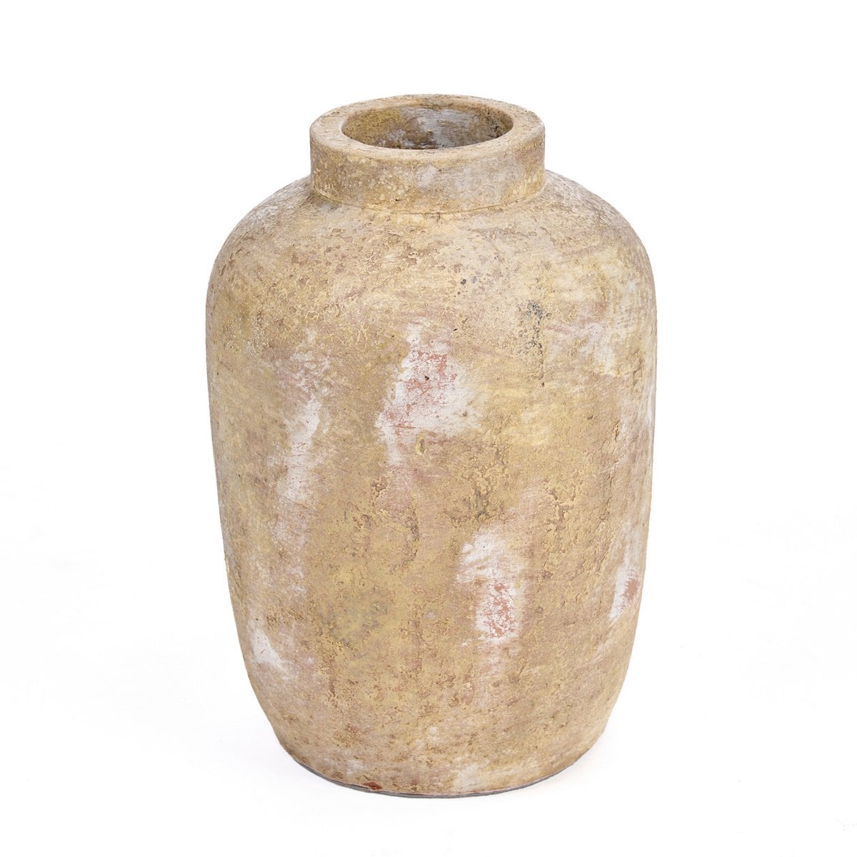 Beige handgjord terrakottavas – Keramikvas 30 cm | Bazar Bizar