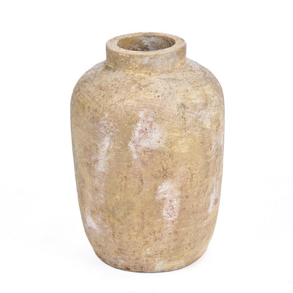 Beige handgjord terrakottavas – Keramikvas 30 cm | Bazar Bizar