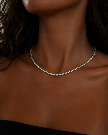 Oraya Tennis Necklace 2.5 mm – Gold Plated