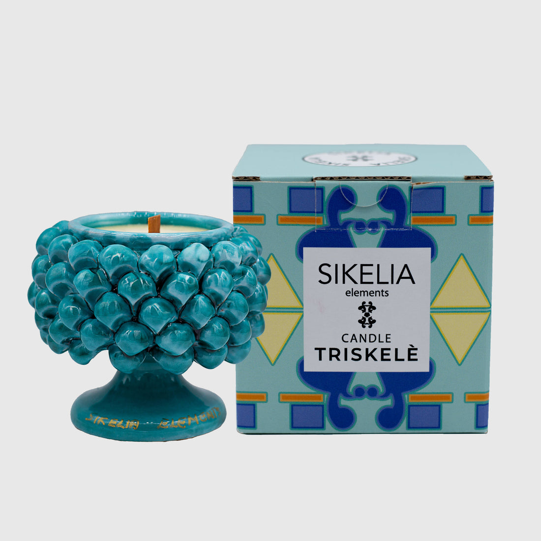 Triskelé doftljus i siciliansk keramik | Sikelia Parfums