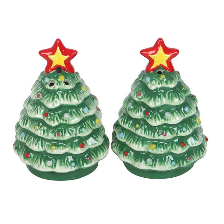 Nostalgiska julgranar – Salt- &amp; pepparkar i keramik, 2-pack
