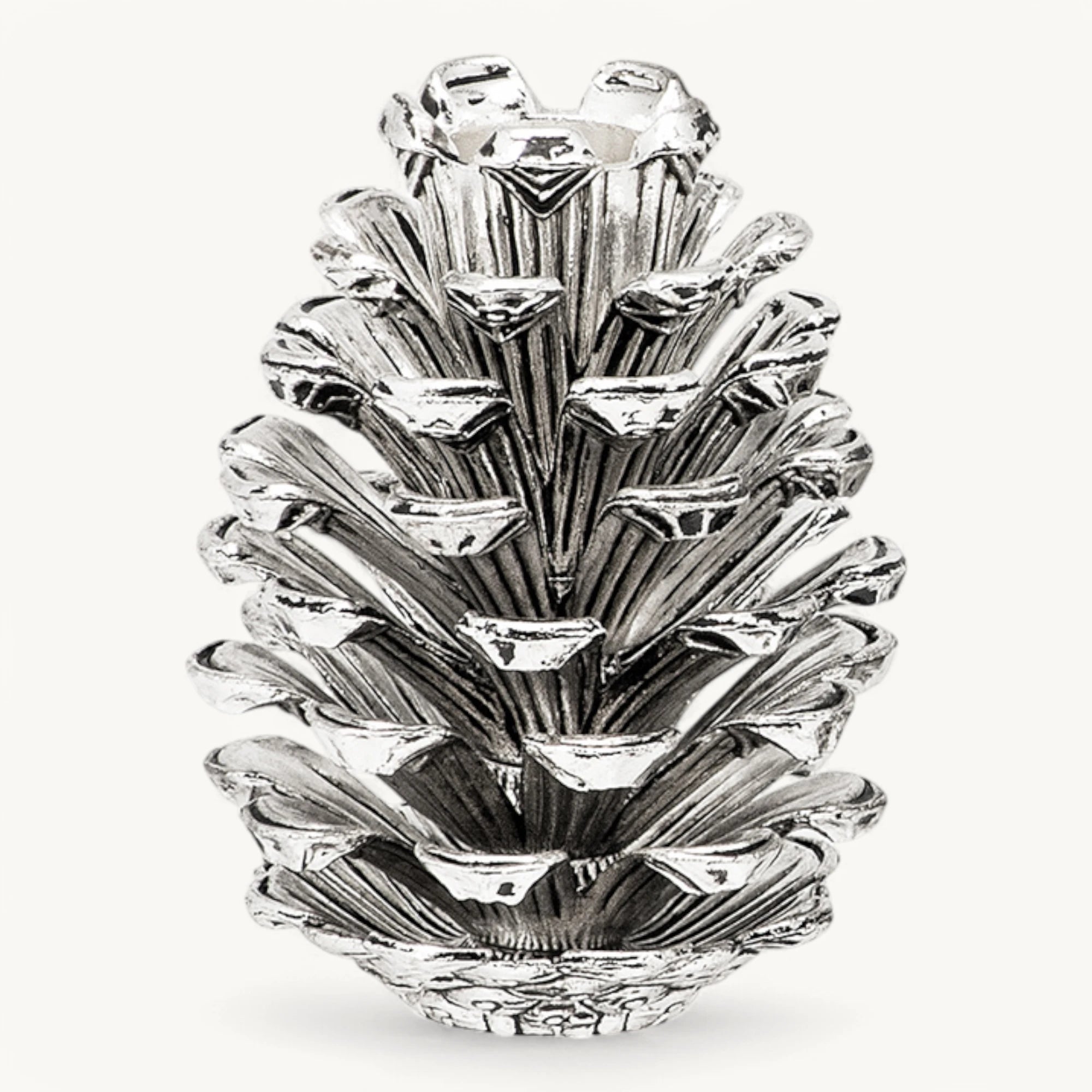 Kerzenleuchter „Pinecone“ – 9 cm / 6 cm (Silberfinish) – EDZARD