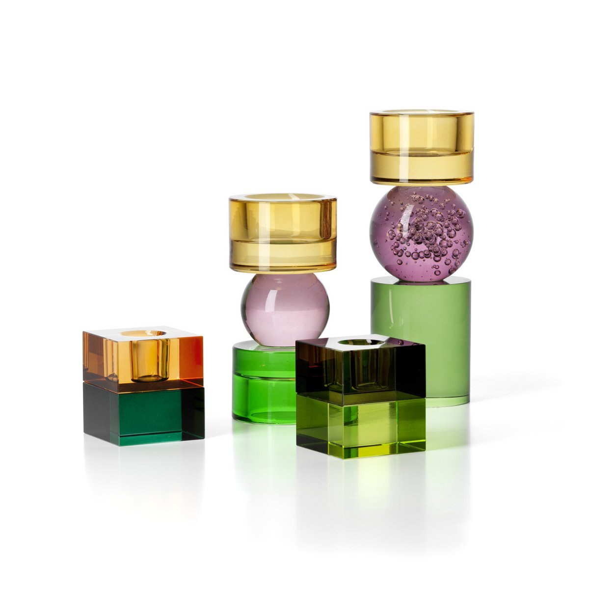 Solar Jewel Ljusstake i Glas – High | Bazar Bizar