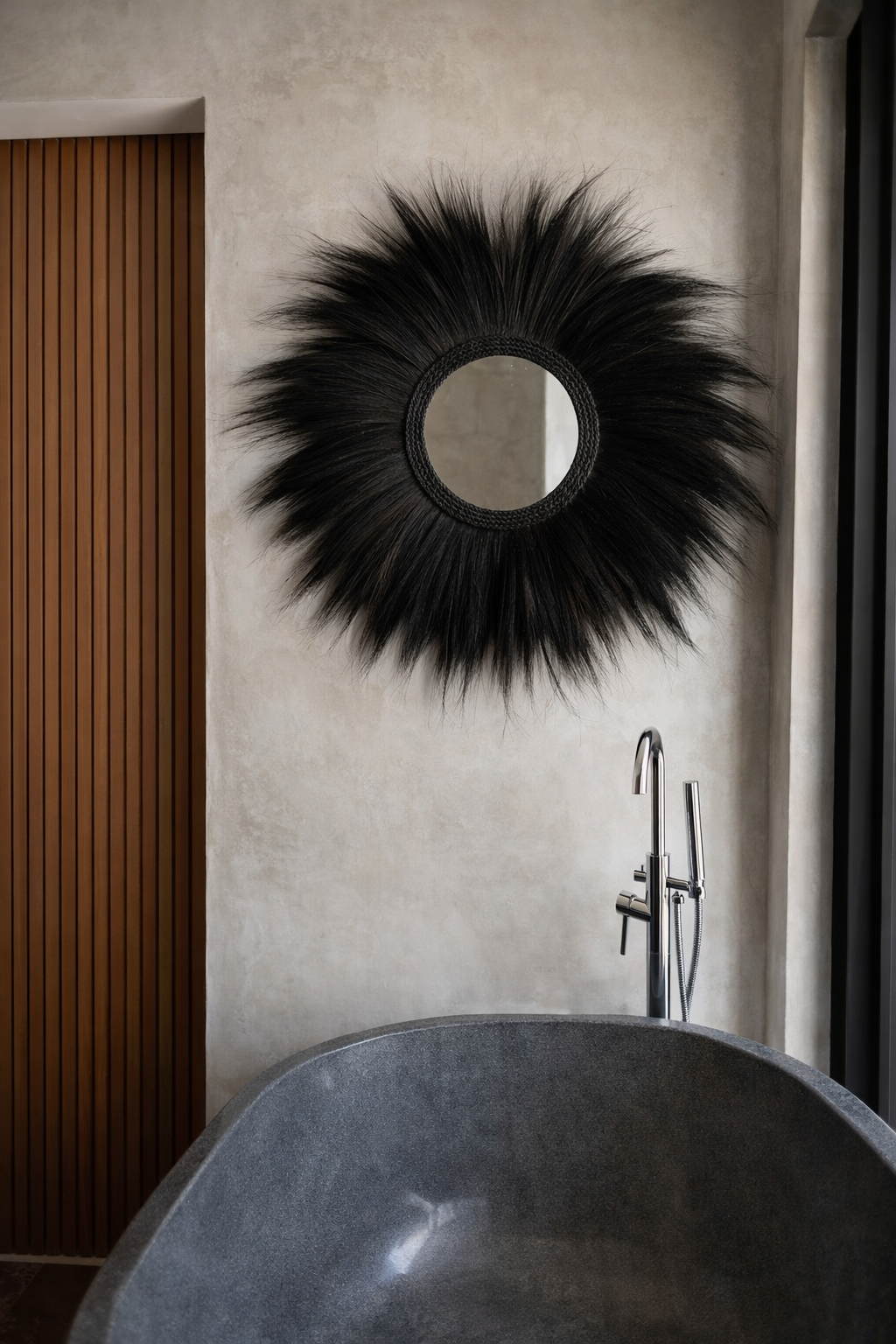 The Simba Mirror - Black -Ø100 cm