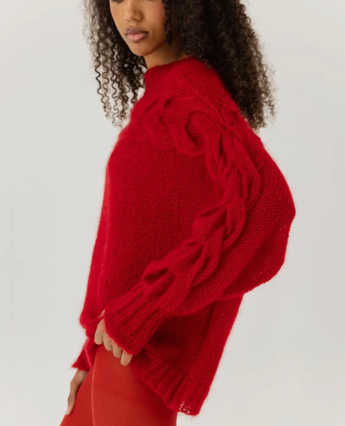 Jūra Luxury Silk-Mohair Sweater | Red