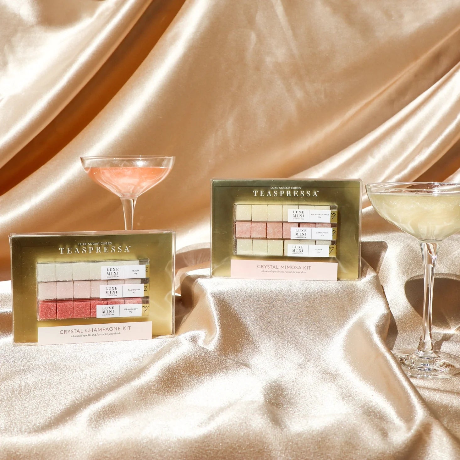CRYSTAL CHAMPAGNE COCKTAIL-SET, TEASPRESSA