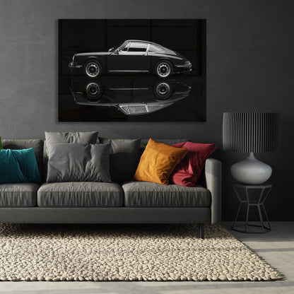 Acrylic Glass Art – Porsche 911 Black Reflection