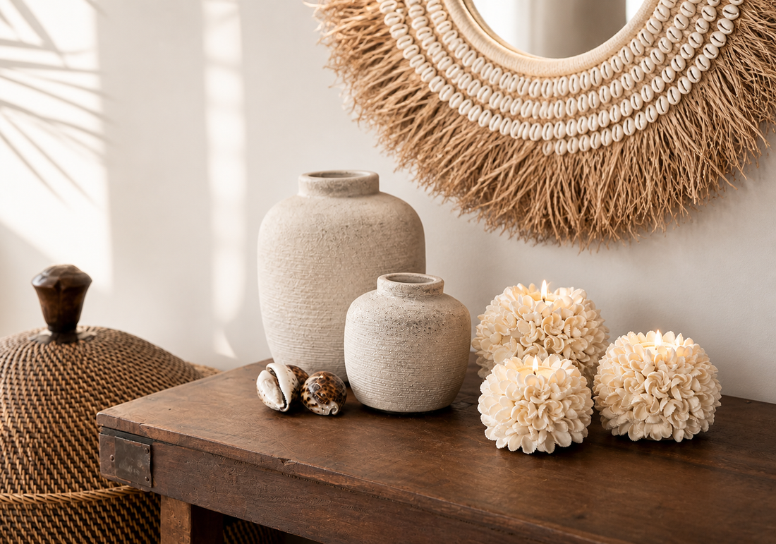 Flower Power Seashell Candle Holder - Size S