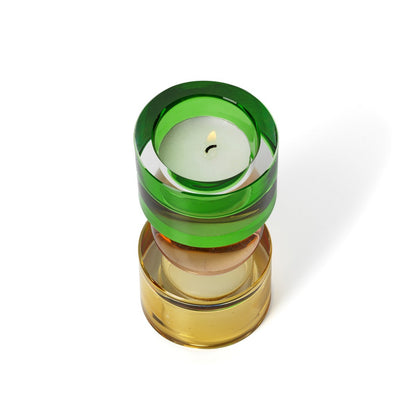 Solar Jewel Ljusstake i Glas – Low | Bazar Bizar