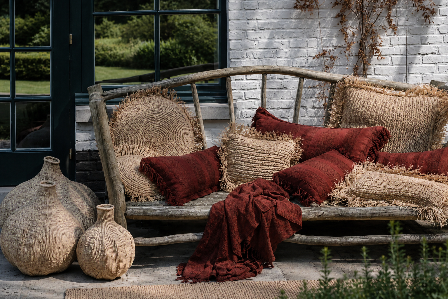 Oh My Gee Housse de Coussin Velours Bordeaux 30x50 cm | Bazar Bizar