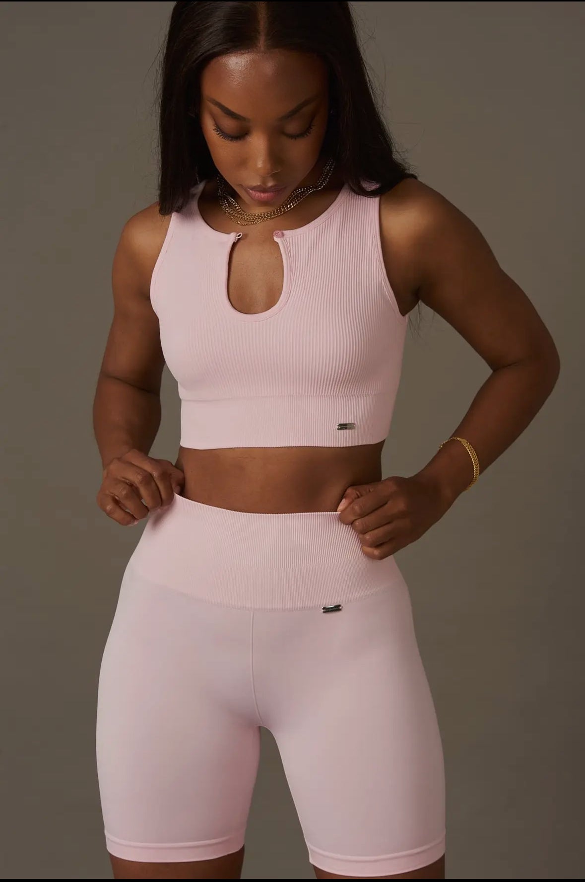 Rainbow Bra in Ice Pink, Believe Athletics