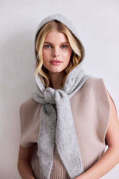 Alpaca Hooded Scarf i Blizzard Grey | Arctic Fox &amp; Co.