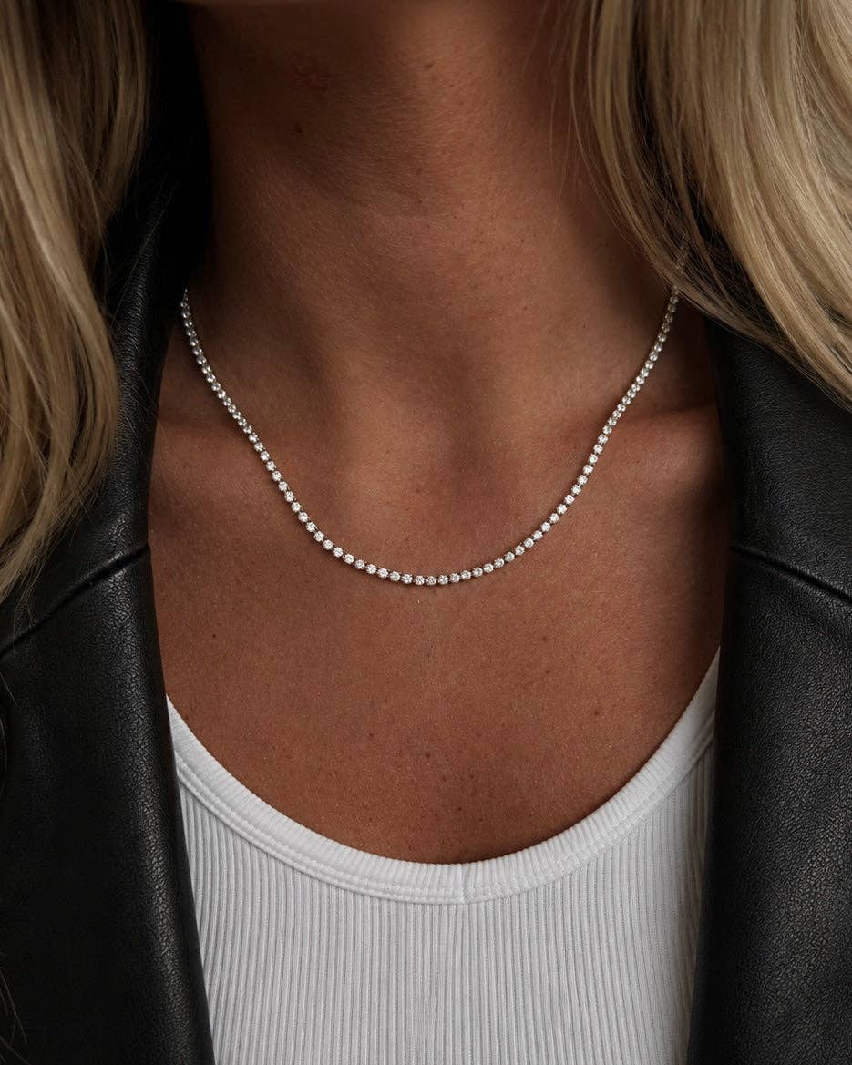 Oraya Tennis Necklace 2.5 mm – Gold Plated