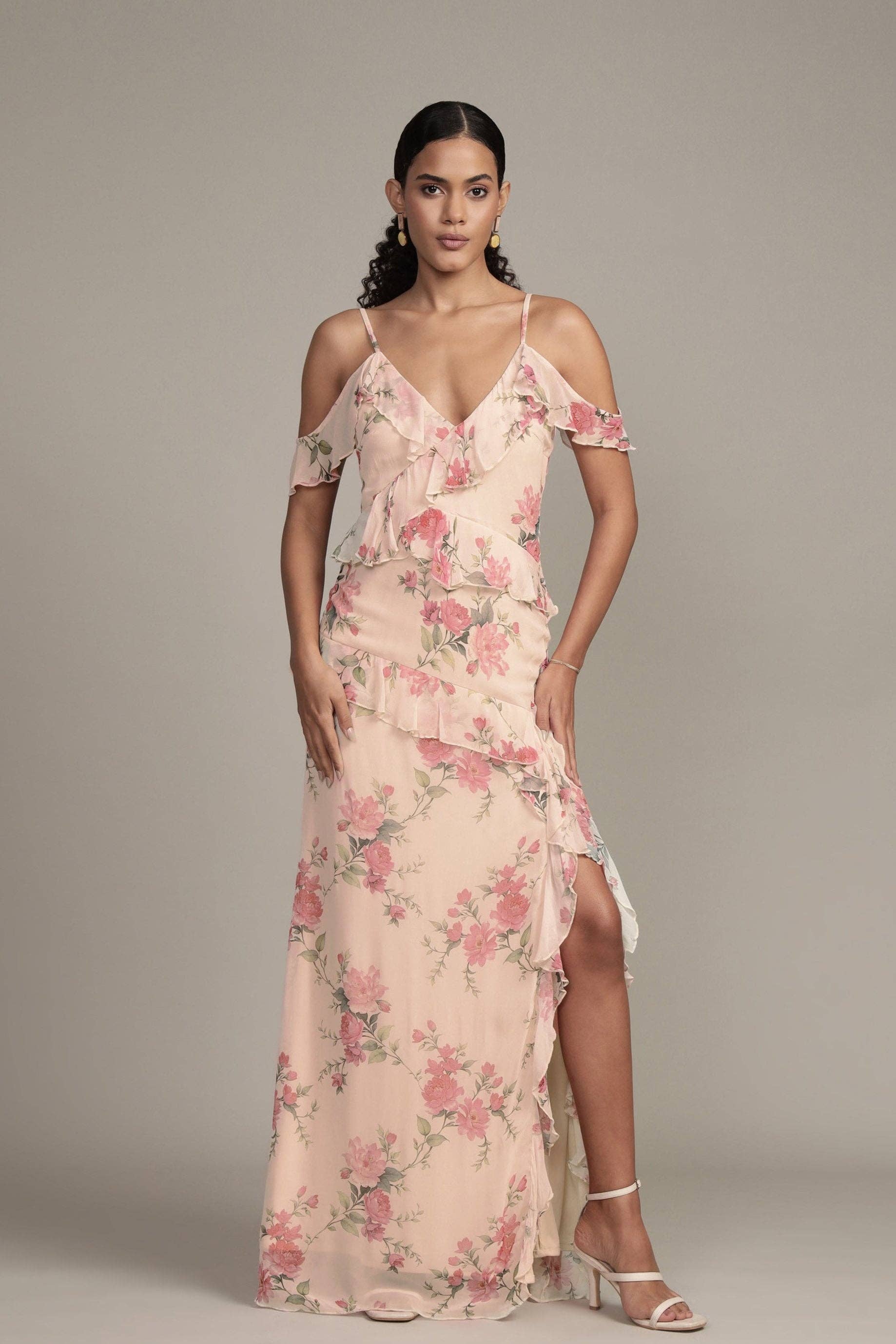 Lace &amp; Beads Leighton Floral Maxi Dress