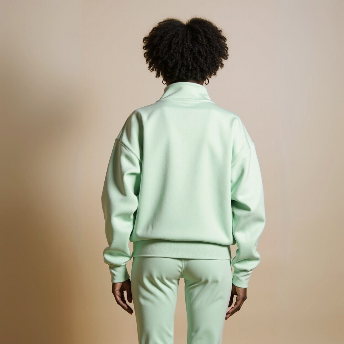 Half Zip Sweat “BE GOOD BE BAD JUST BE” – Black / Mint / Baby Blue