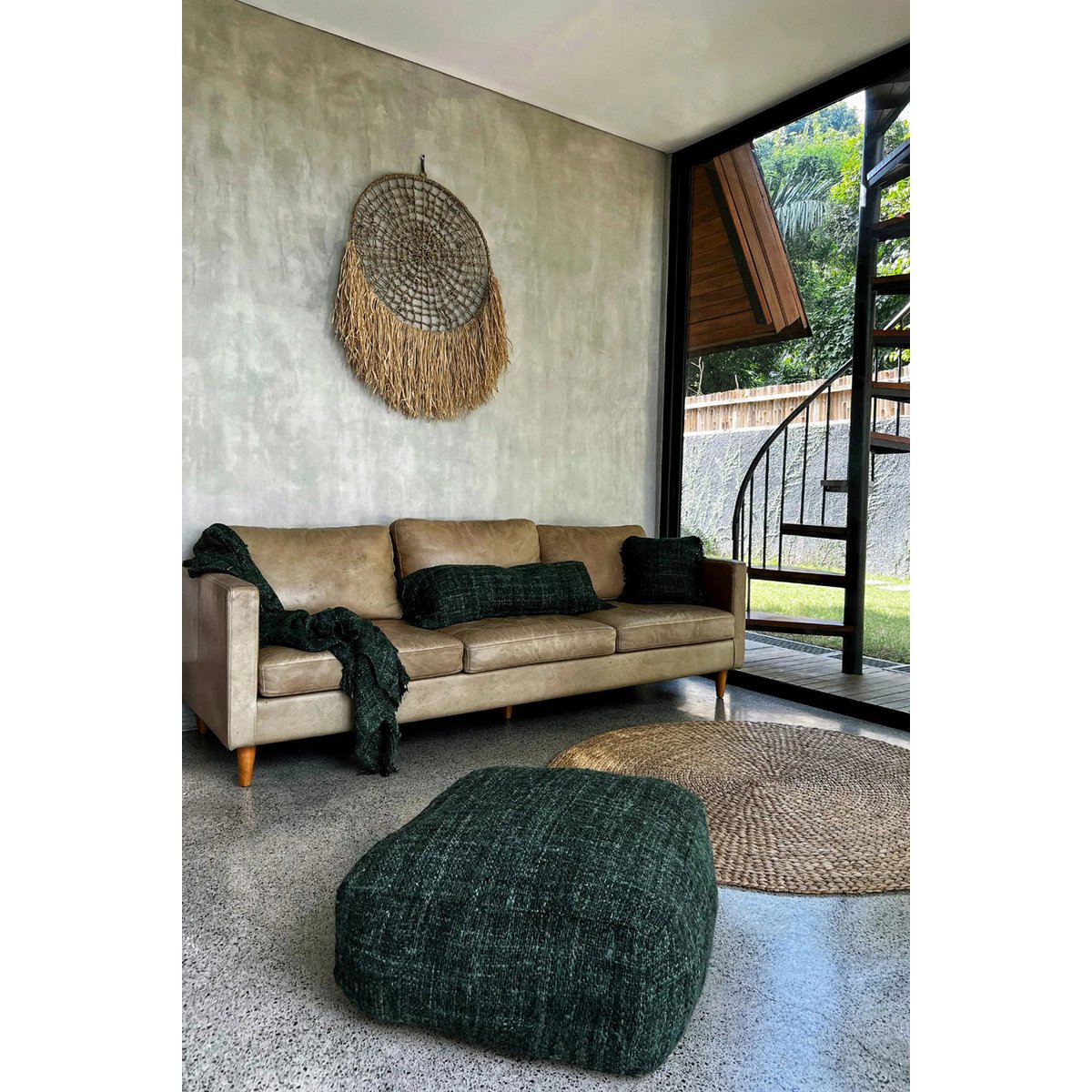 Oh My Gee Pouffe – handgemachter Sitzsack aus Baumwolle in Grün