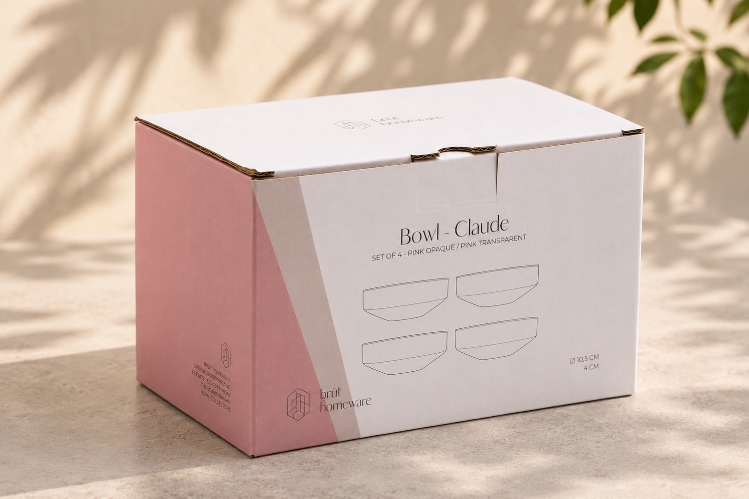 Claude Skålar Rosa – Lot de 4 bols en verre faits à la main