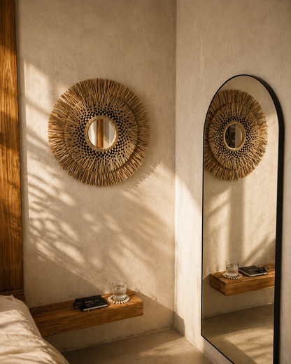 The Havana Mirror - Natural Black - ⌀ 70 cm| Bazar Bizar Living