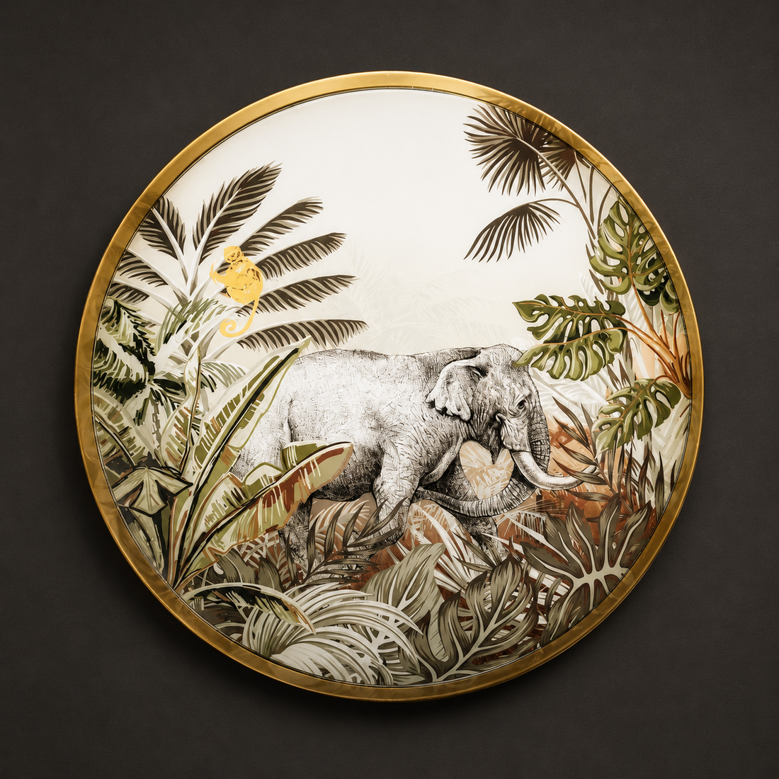 Kenya Elephant Round Tray – Rund dekorativ bricka 30 cm