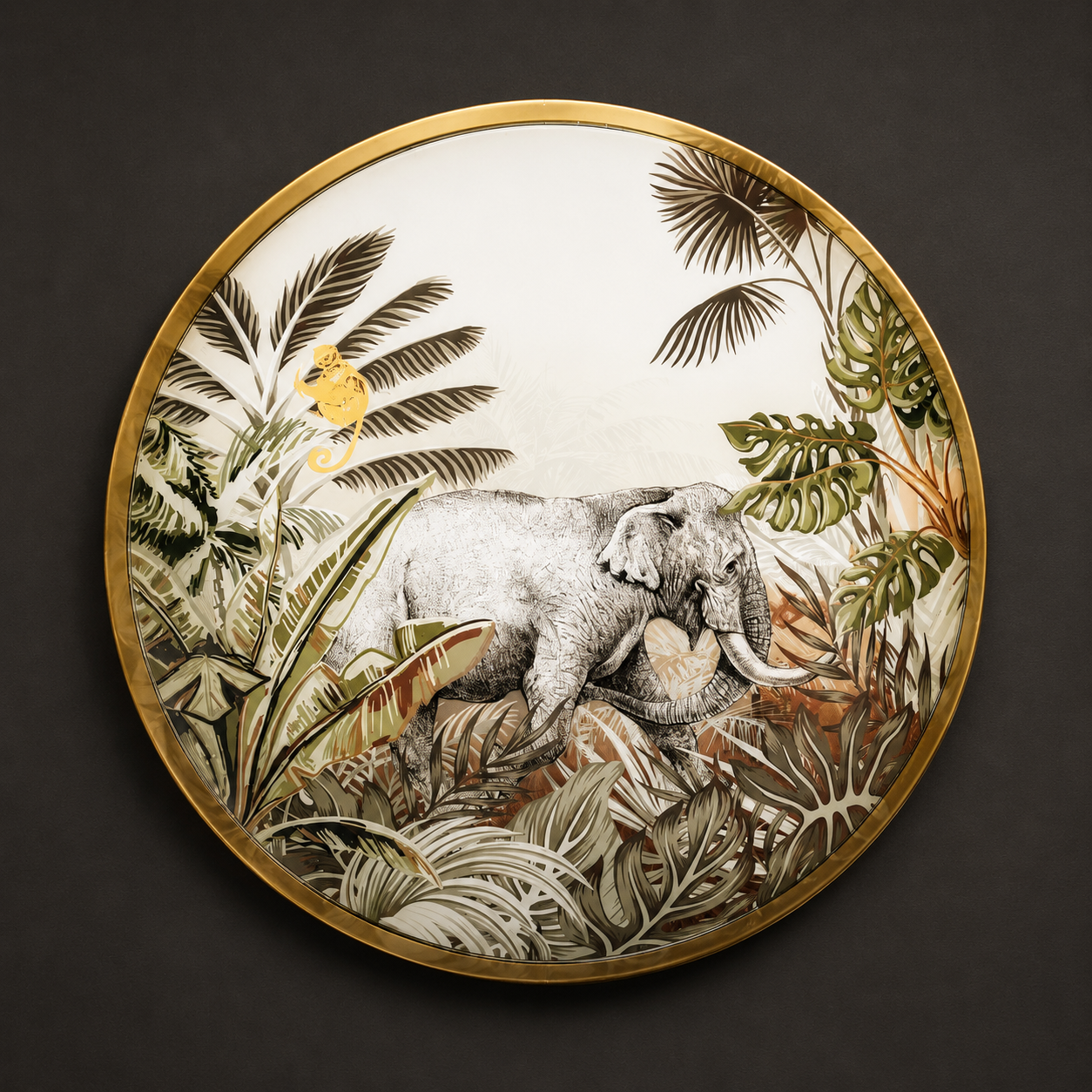 Kenya Elephant Round Tray – Rund dekorativ bricka 30 cm