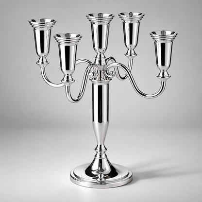 Venezia Silberbeschichteter Kerzenleuchter 5-armig 31 cm | EDZARD