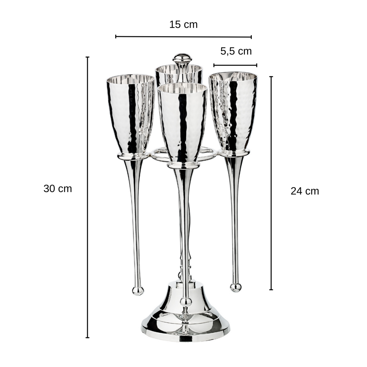 Champagnerflöten „Didi“ – 4er Set mit Ständer – EDZARD