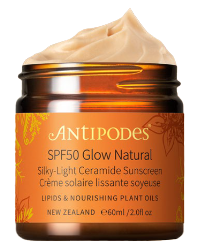 Antipodes Glow Natural | Silkeslen hudvård SPF50+ (no white cast)