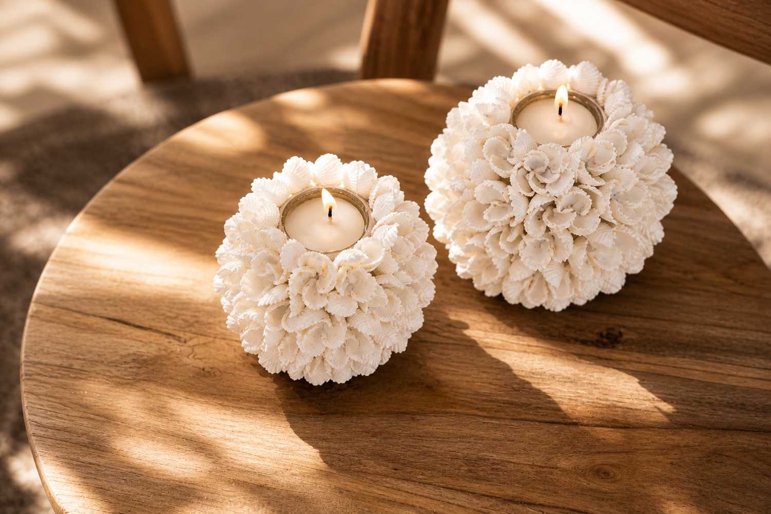 Flower Power Seashell Candle Holder - Size S