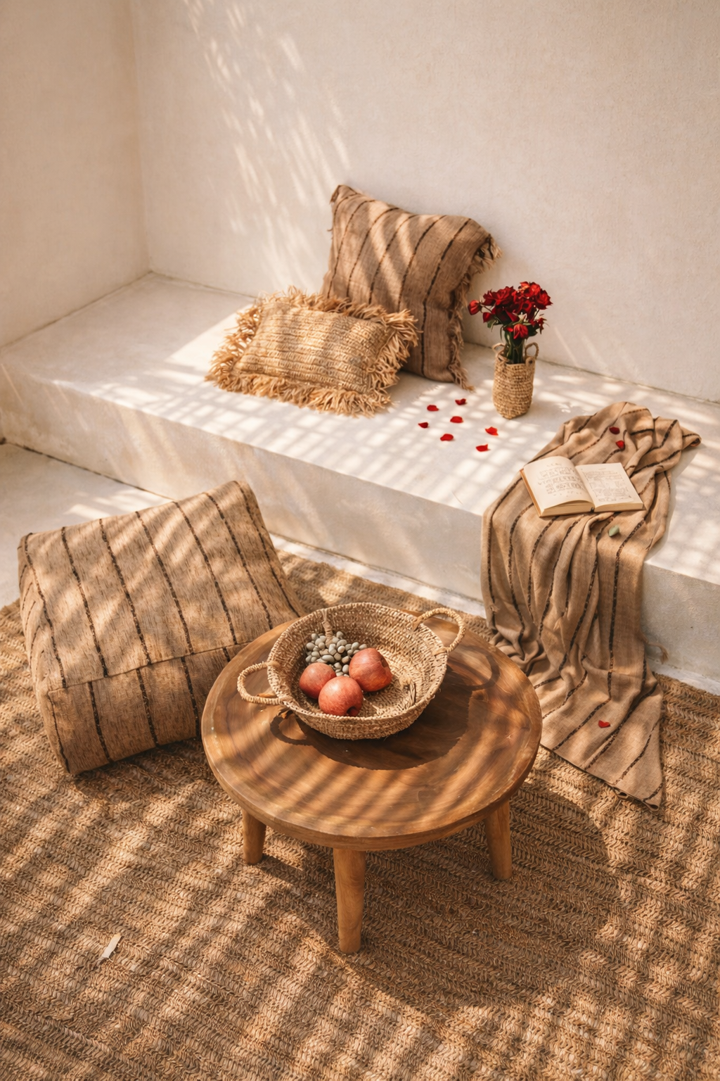 Plateau de service en raphia – Naturel (S)