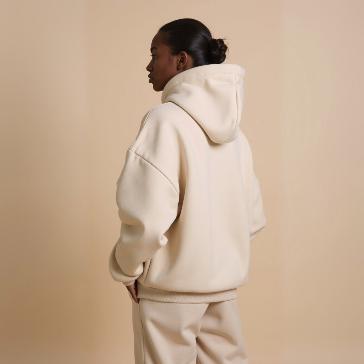 Hoodie “BAD GIRLS GO TO PARIS” – Pink / Beige / Light Blue