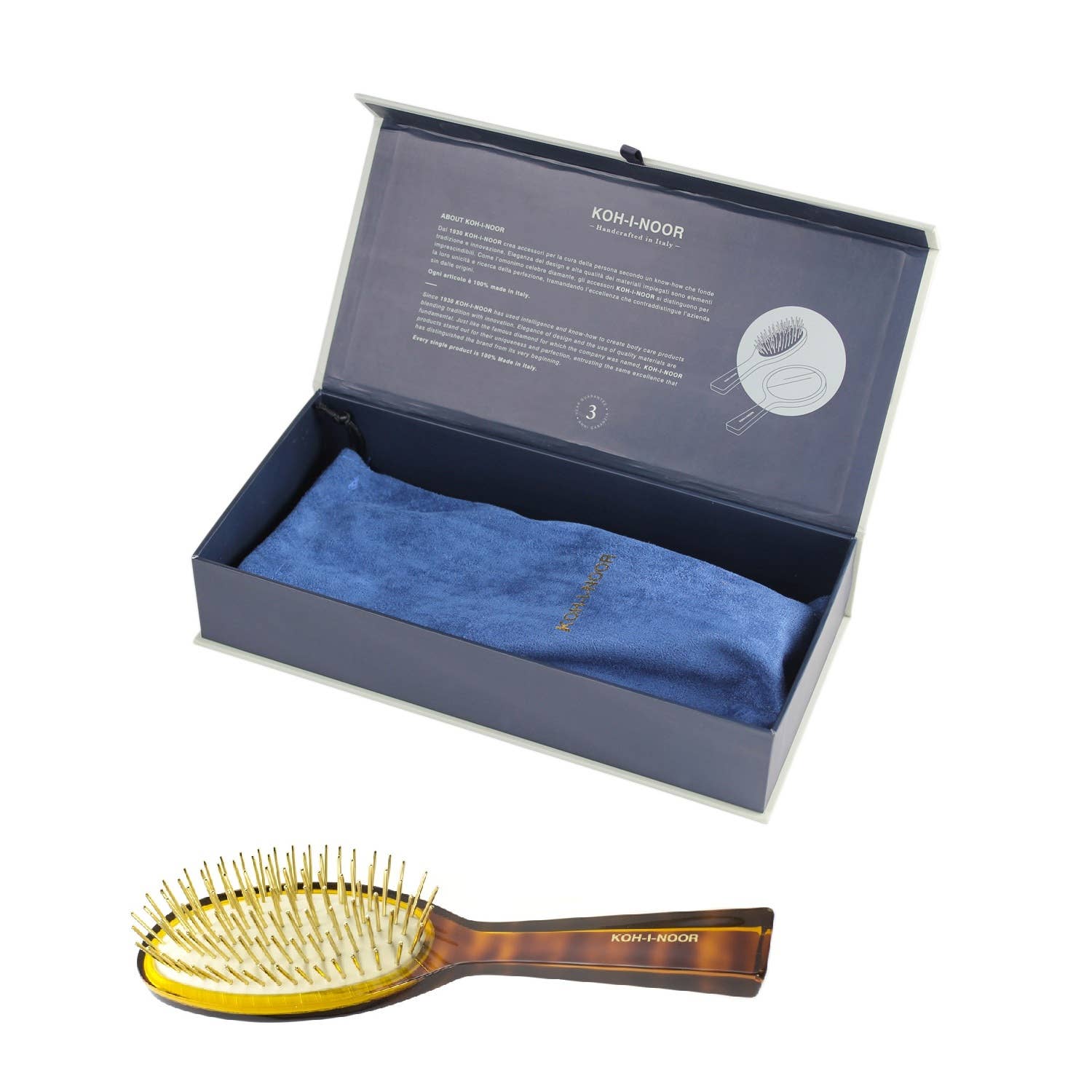 LUXUS | Handgefertigte exklusive Haarbürste mit goldenen Spitzen