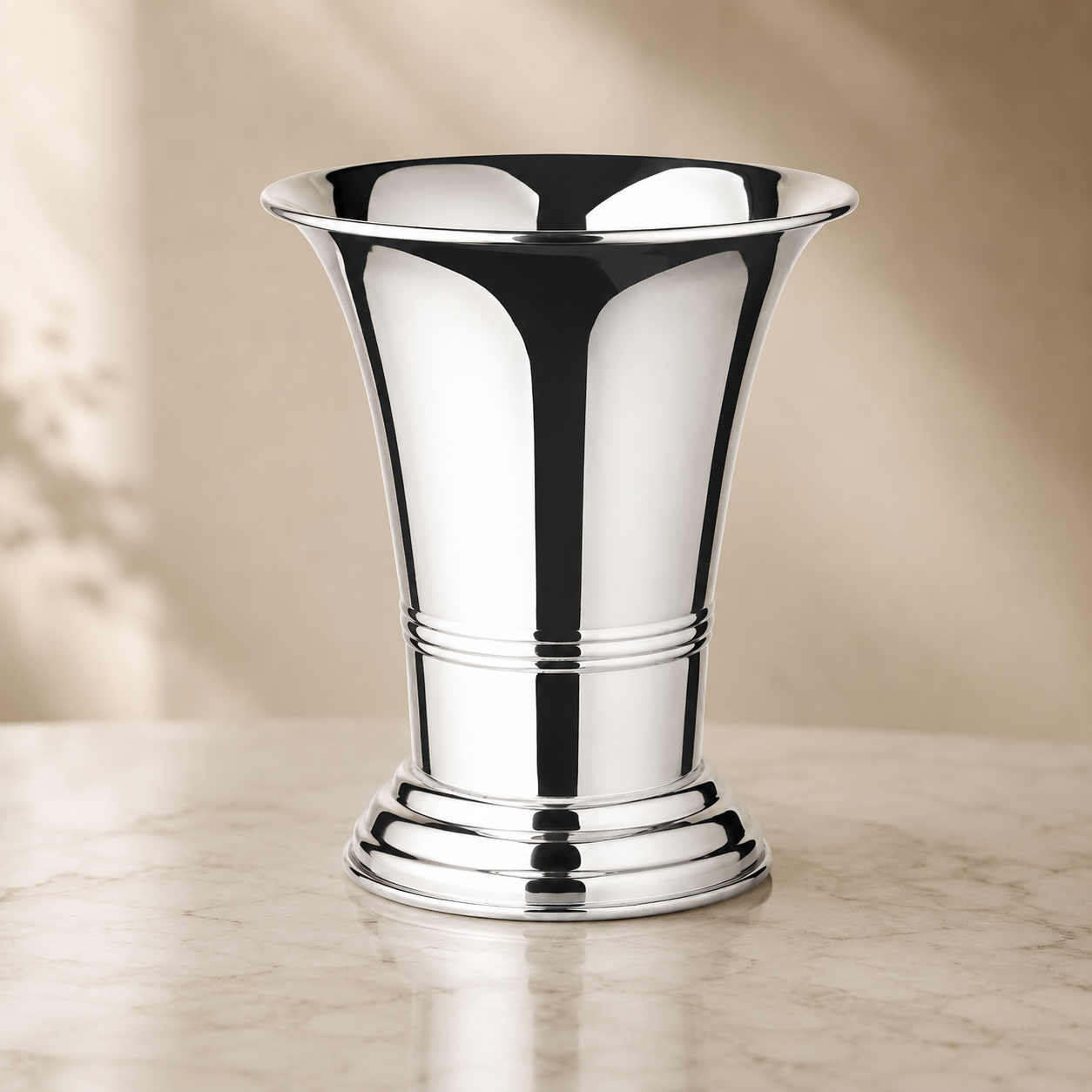 Vase Tromba argenté 15 cm | EDZARD
