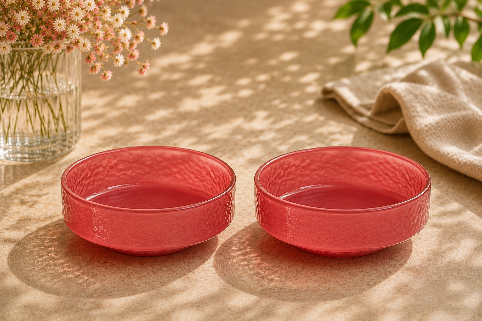 Claude Skålar Rosa – Lot de 4 bols en verre faits à la main