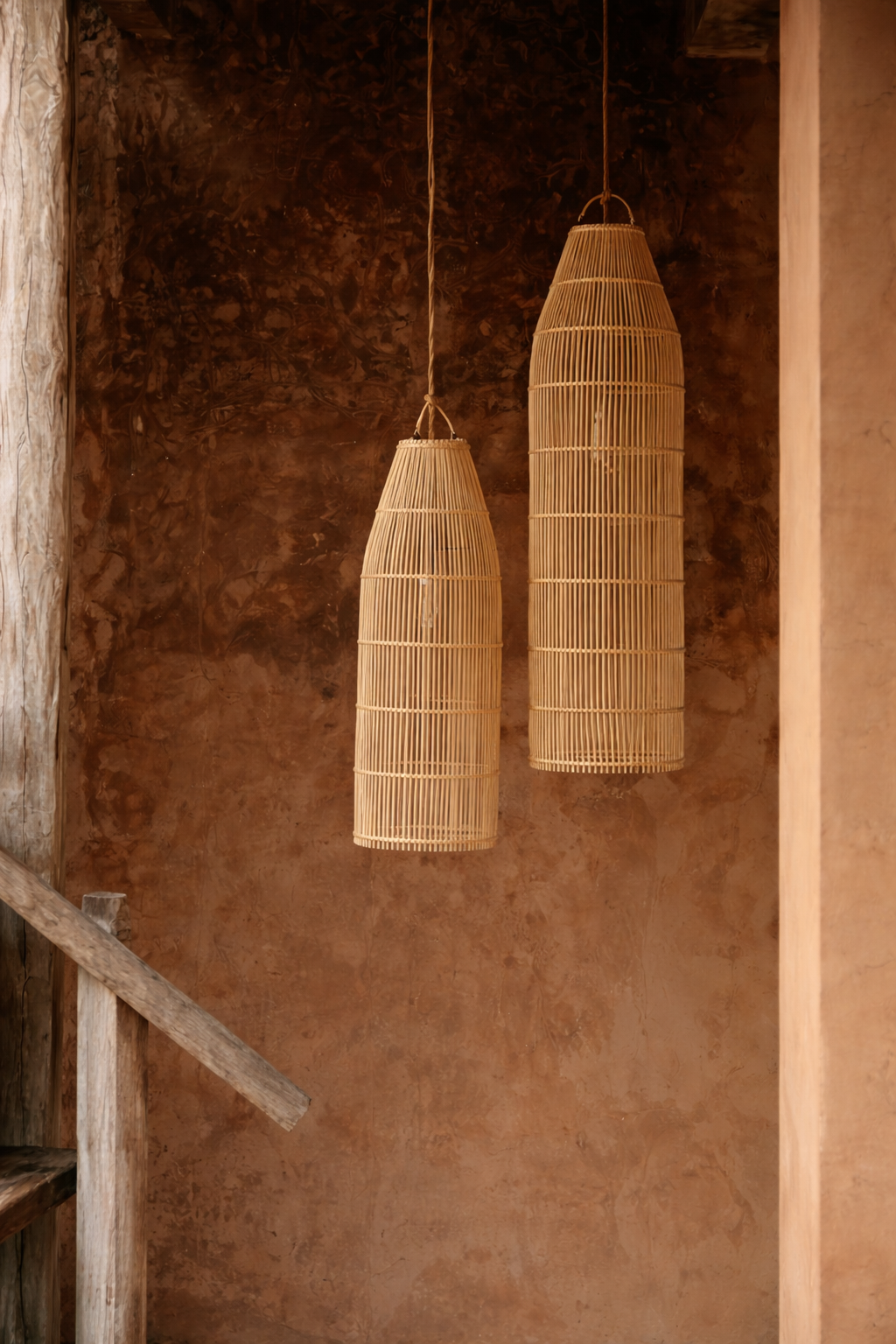 Fish Trap Taklampa – Natural ⌀22 × H62 cm