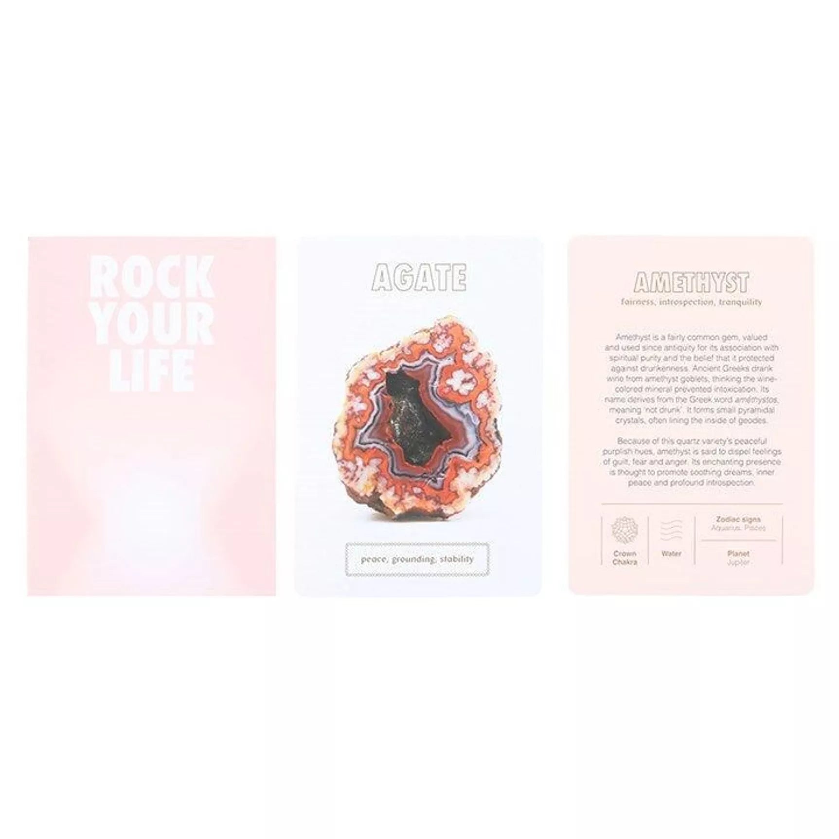Cartes de manifestation : Rock Your Life – 50 cartes de cristal avec livret-guide