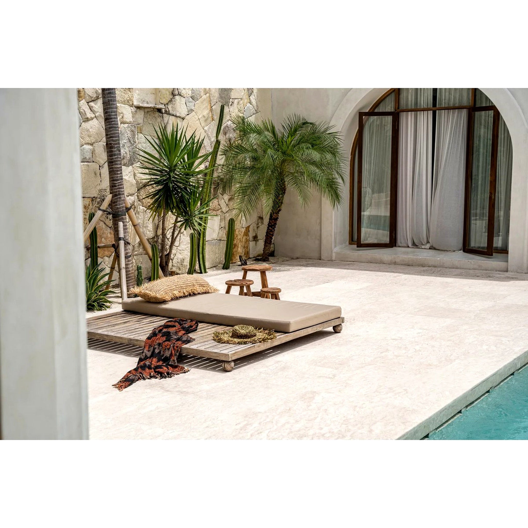 The Raffia Cushion Cover Rectangular - Natural - 35x100