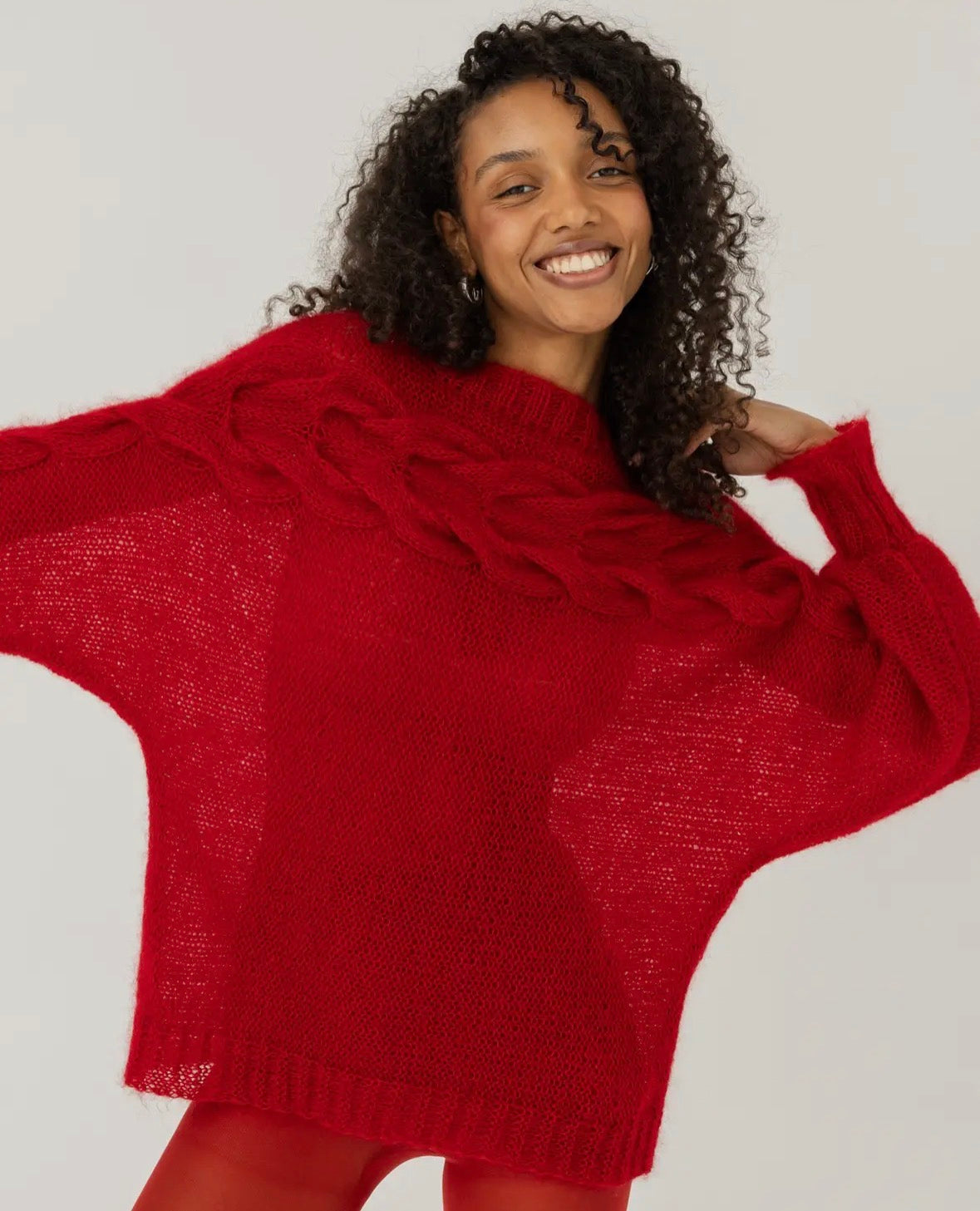 Jūra Luxury Silk-Mohair Sweater | Red