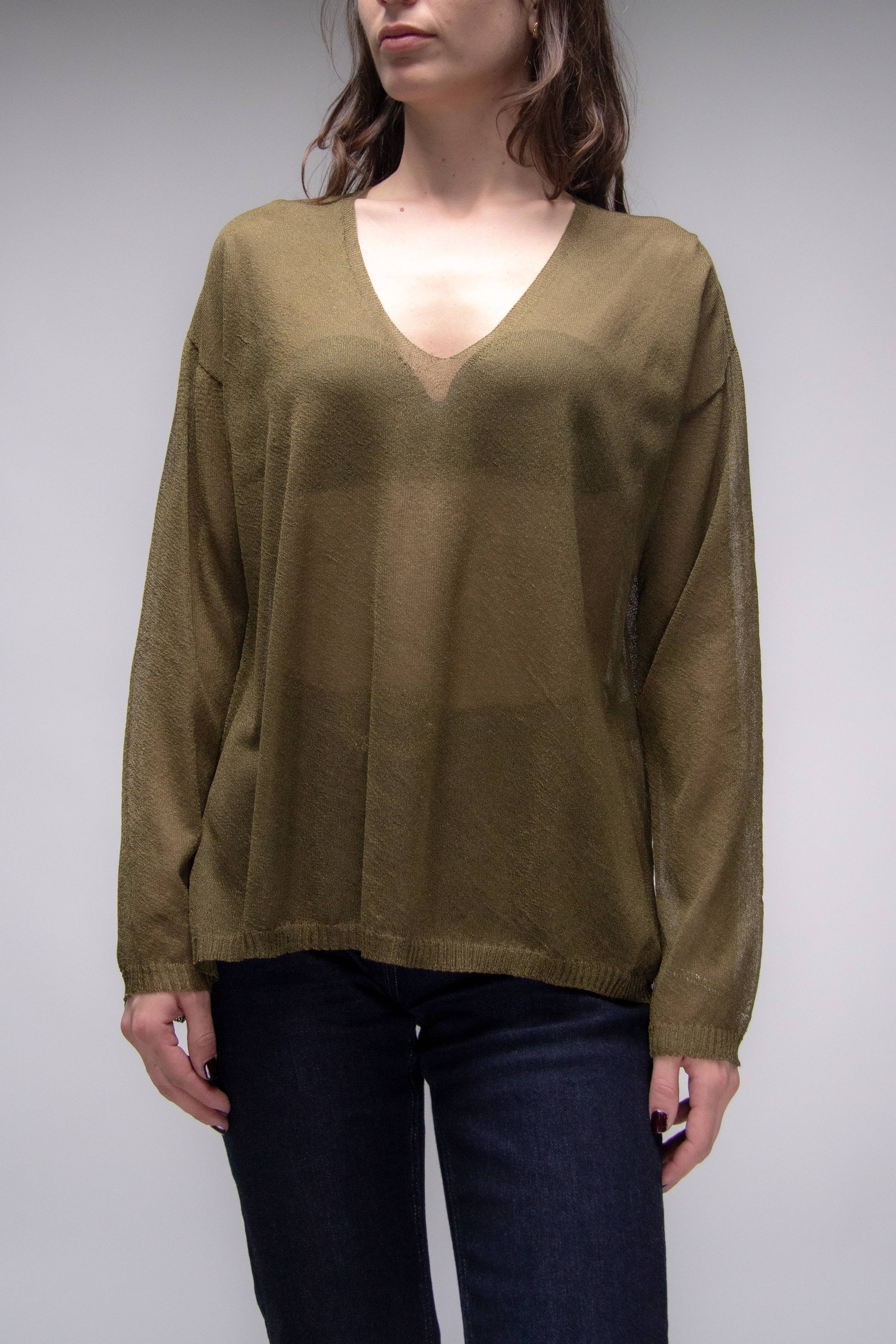 Übergroßer, fein gestrickter Viskosemix-Pullover mit Seitenschlitz, LÈMME
