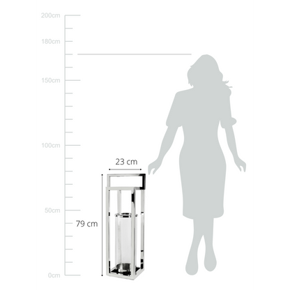 EDZARD | Manhattan Lantern, Stainless Steel 79 cm