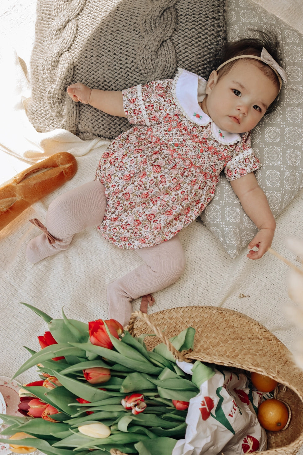 Bella: Hand-smocked Romper, La Olivia Kids