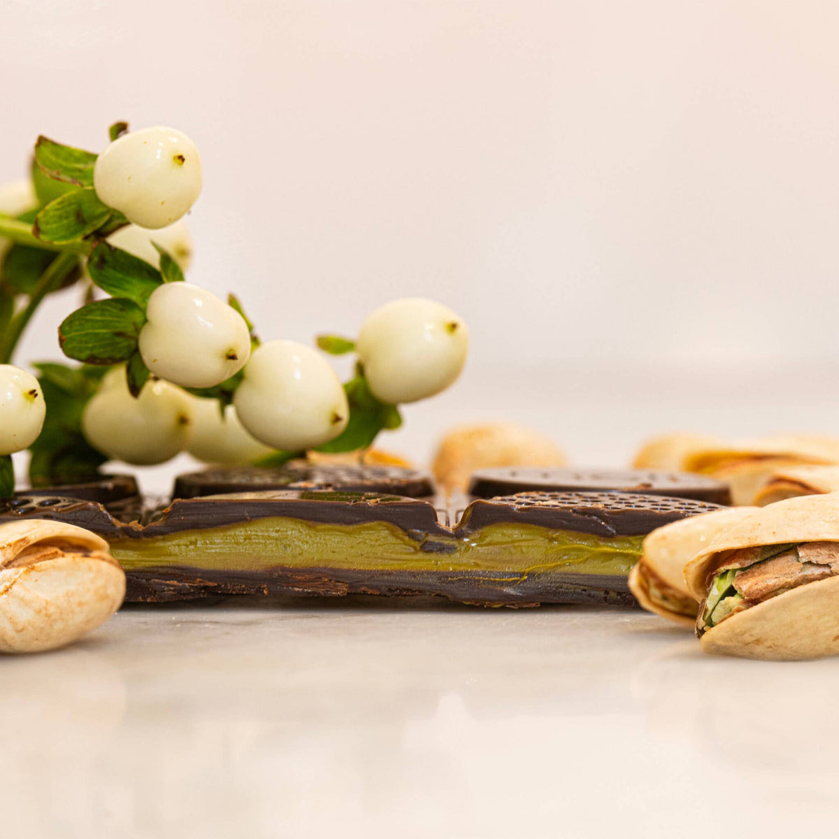 Extra Thick Pistachio – mörk choklad fylld med pistage