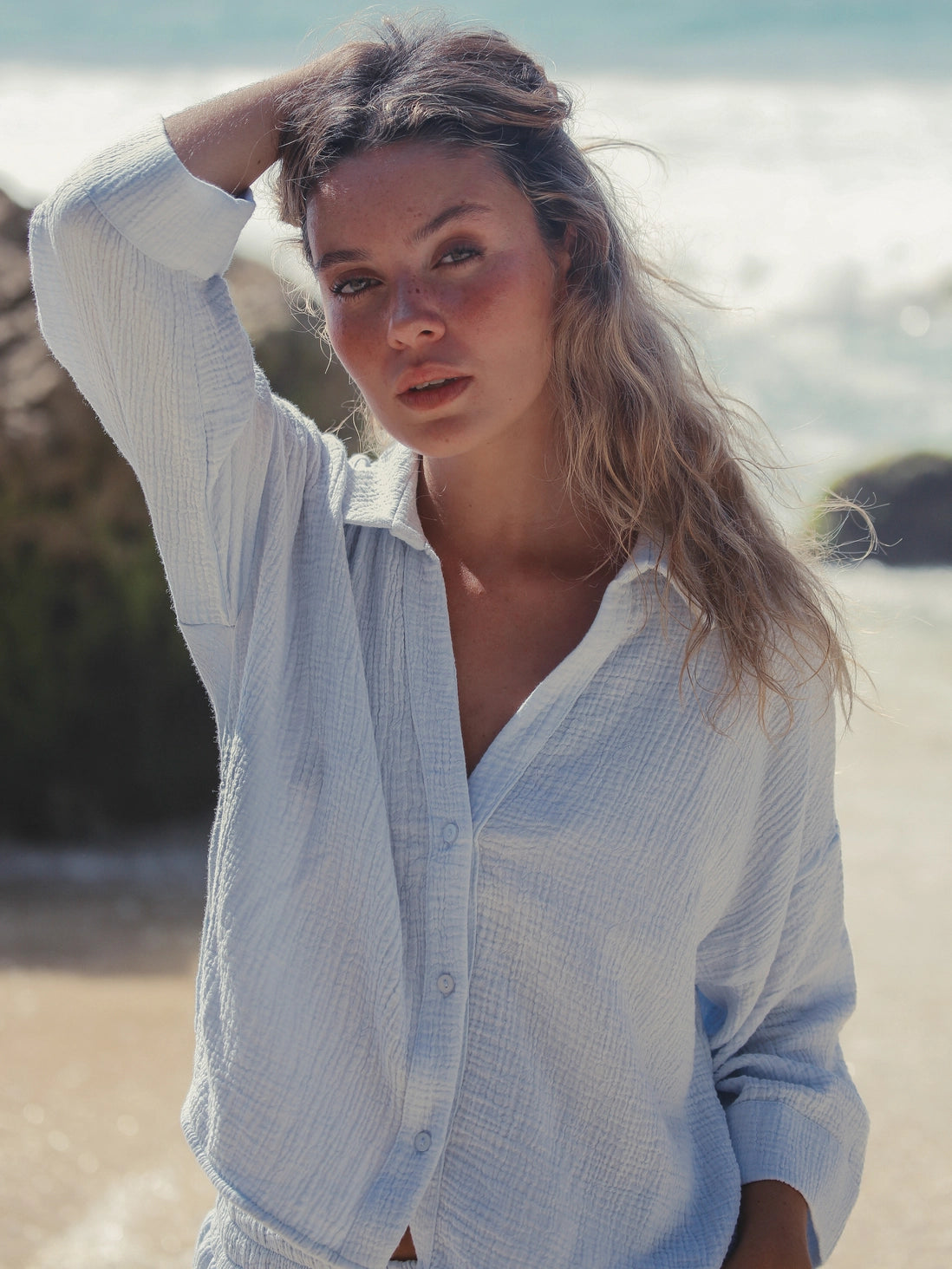 Echo Mini Shirt - Baby Blue, The Handloom Los Angeles