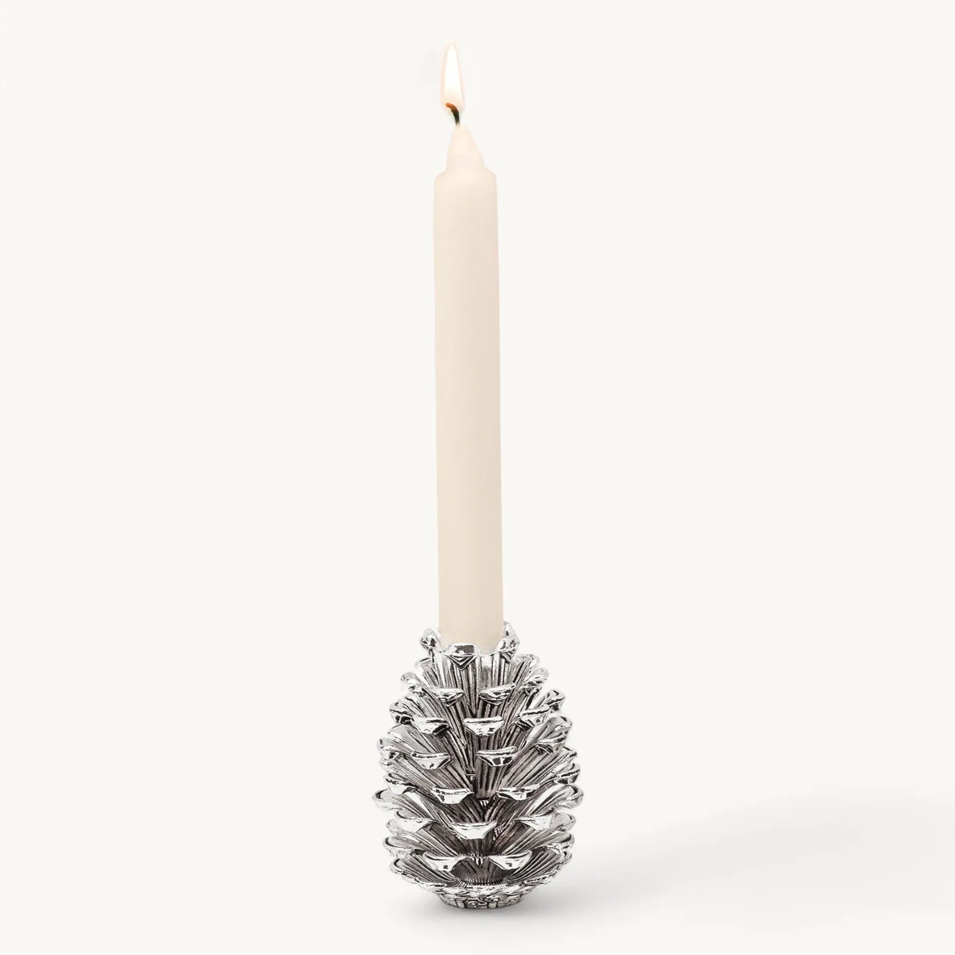 Kerzenleuchter „Pinecone“ – 9 cm / 6 cm (Silberfinish) – EDZARD