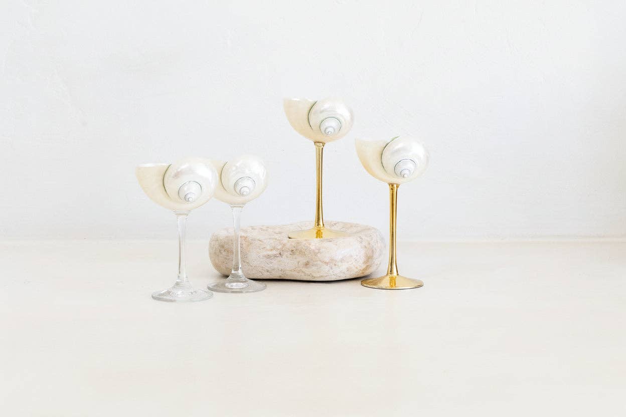 The Seaside Sipping Set – Shell Cocktail Glass Bundle