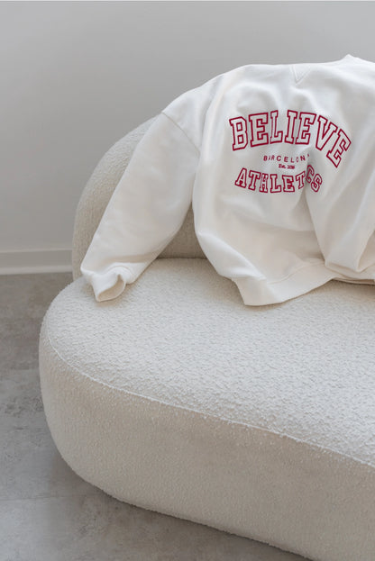 College Sweatshirt Organic Cotton, Believe Athletics