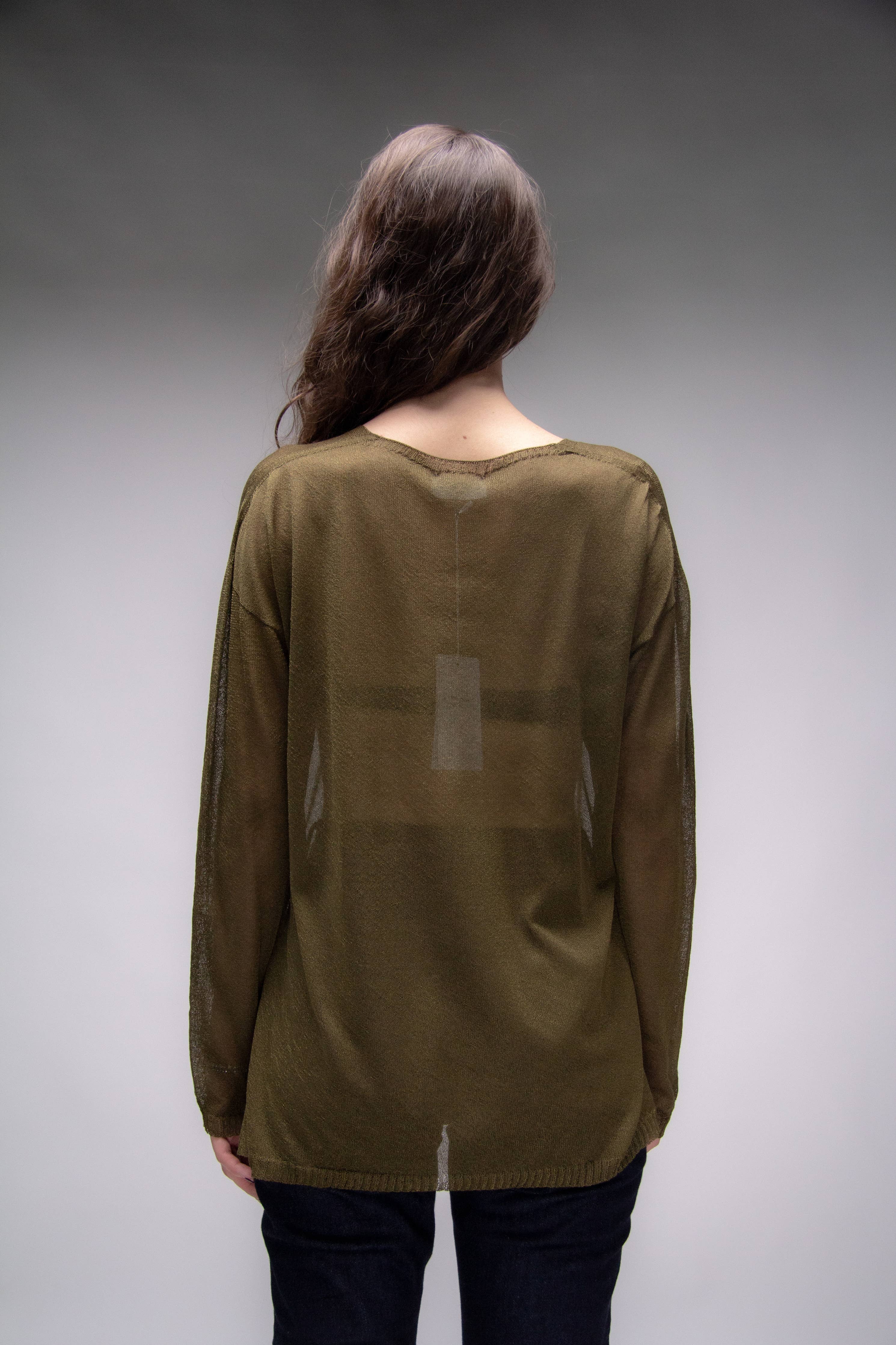 Übergroßer, fein gestrickter Viskosemix-Pullover mit Seitenschlitz, LÈMME