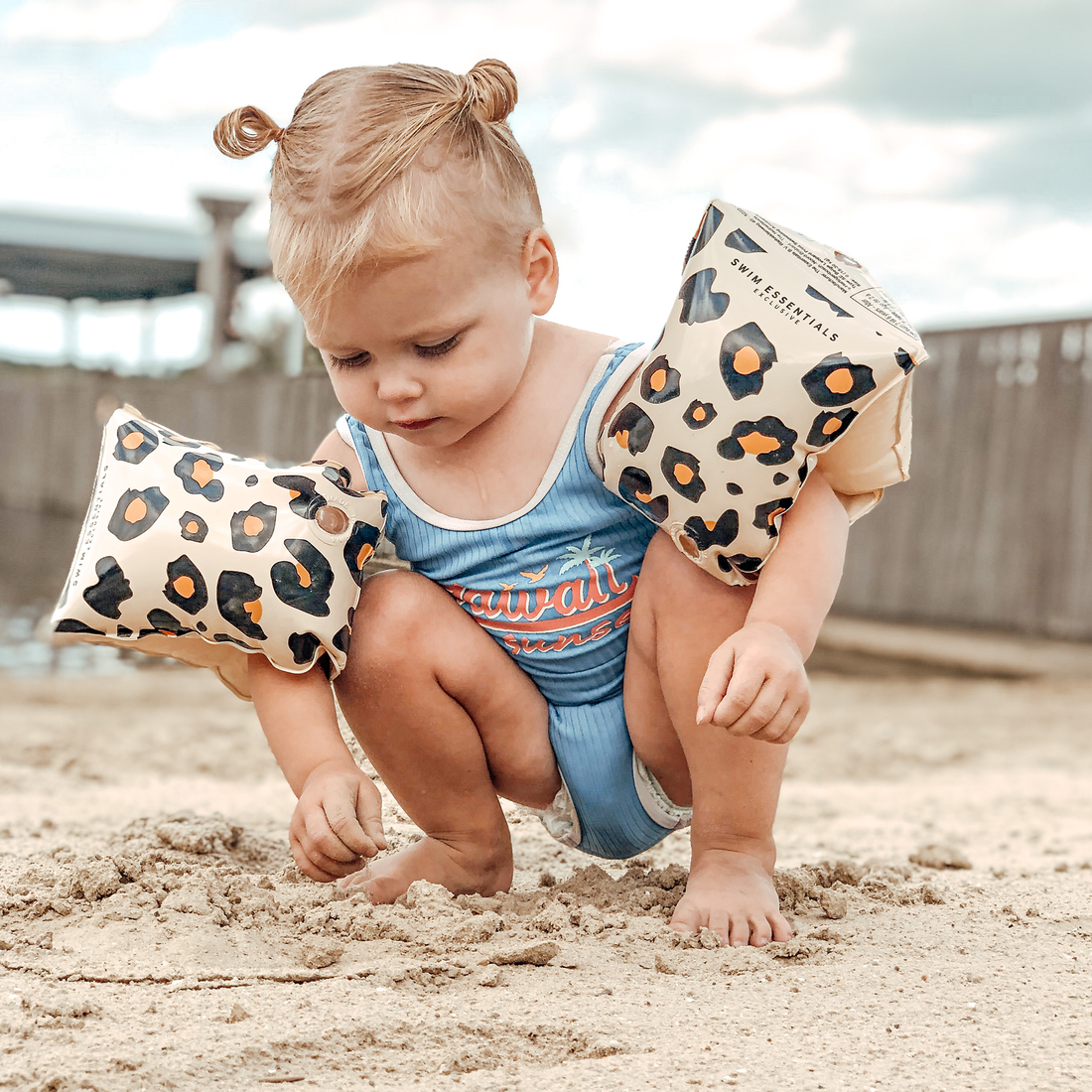 Arm puffs in Leopard print 0-2 years, Swim Essentials