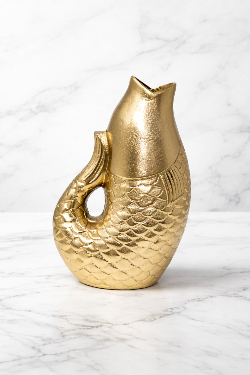 Golden Fish Vase – Sculptural Decor (XL)