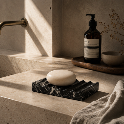 Sabao Soap Dish | Nero Marquina Marble