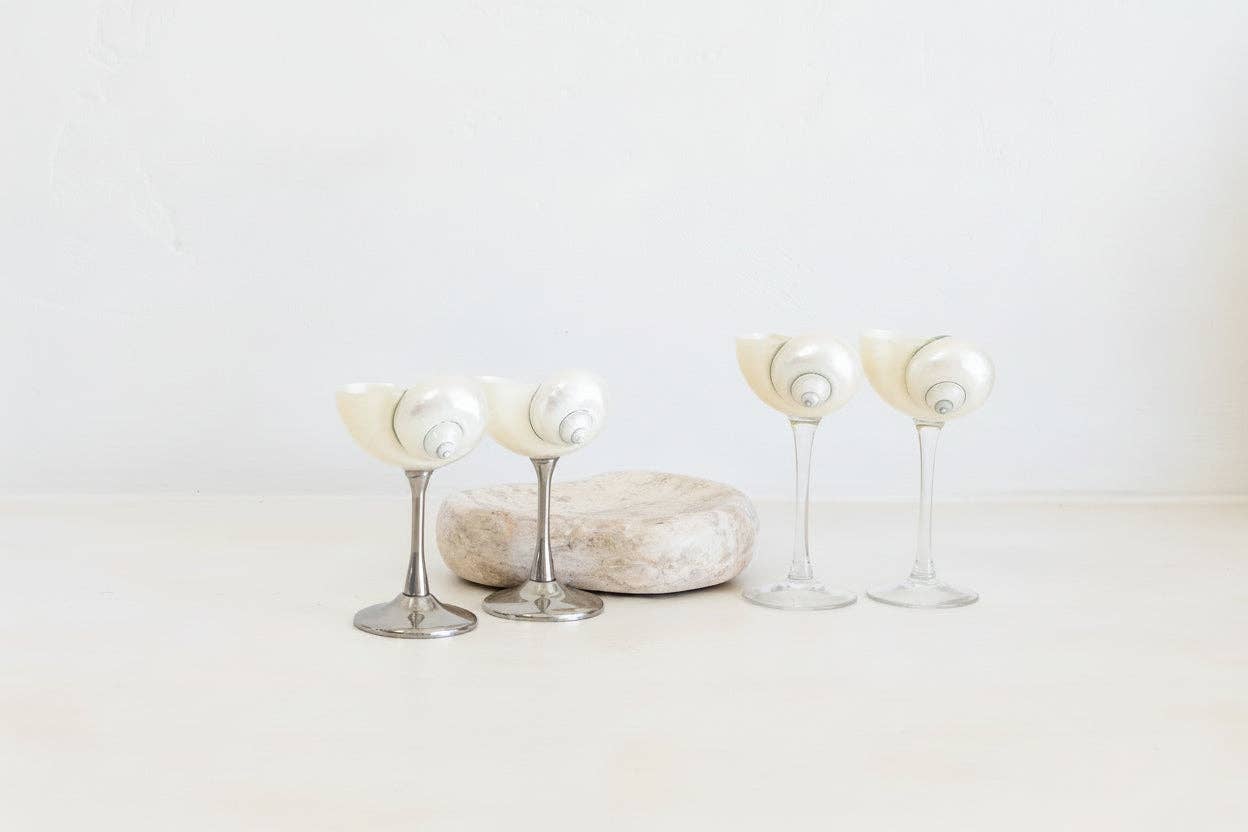 The Seaside Sipping Set – Shell Cocktail Glass Bundle